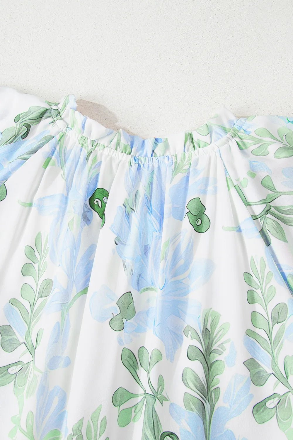 Floral Contrast Edge Layered Short Sleeve Mini Dress - adritiX