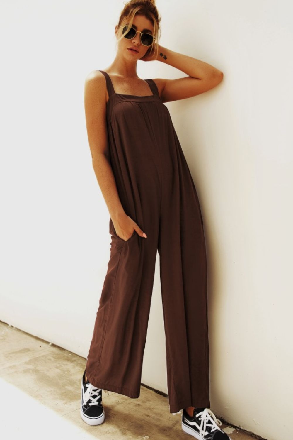 Elegant Wide Strap Wide Leg Jumpsuit - adritiX