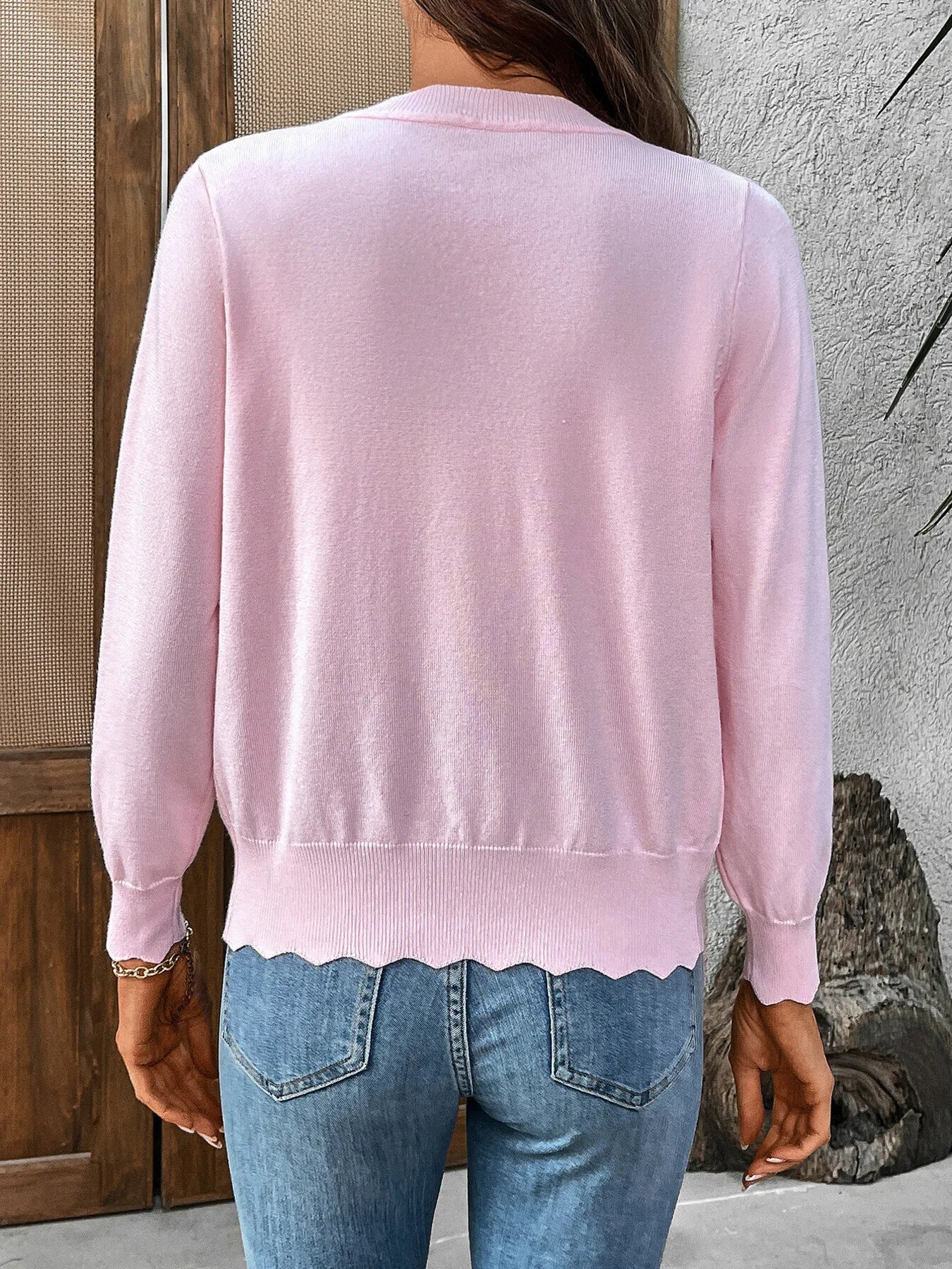 Ribbed Edge Button-Up Knit Cardigan - adritiX