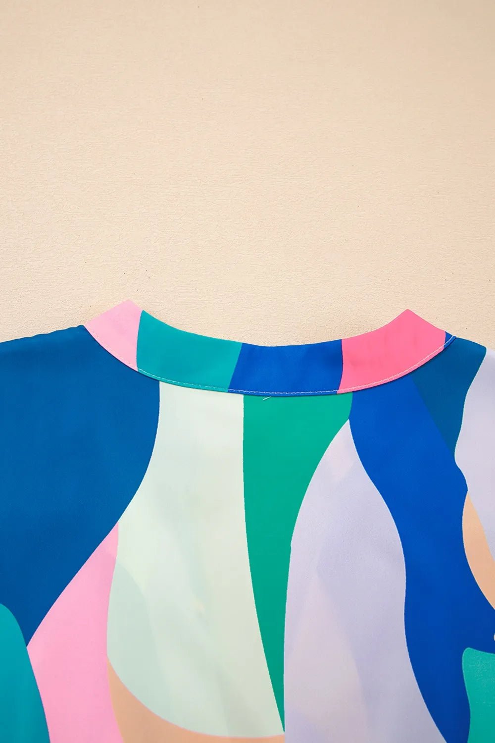 Abstract Print Cap Sleeve Pocketed Mini Dress - adritiX