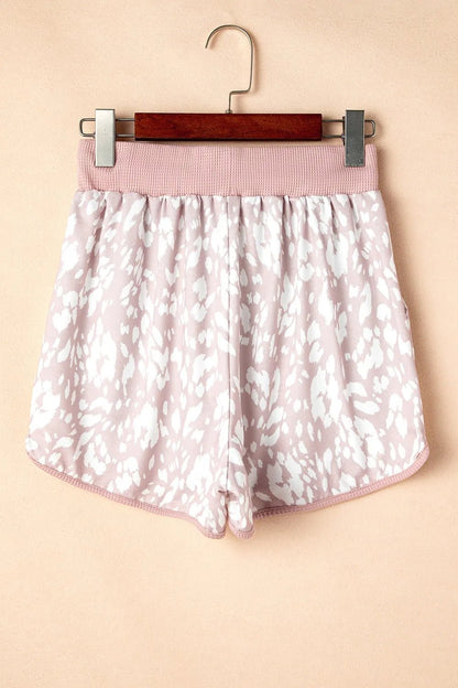 Abstract Print Drawstring Casual Shorts - adritiX