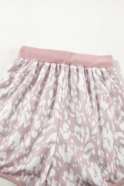 Abstract Print Drawstring Casual Shorts - adritiX