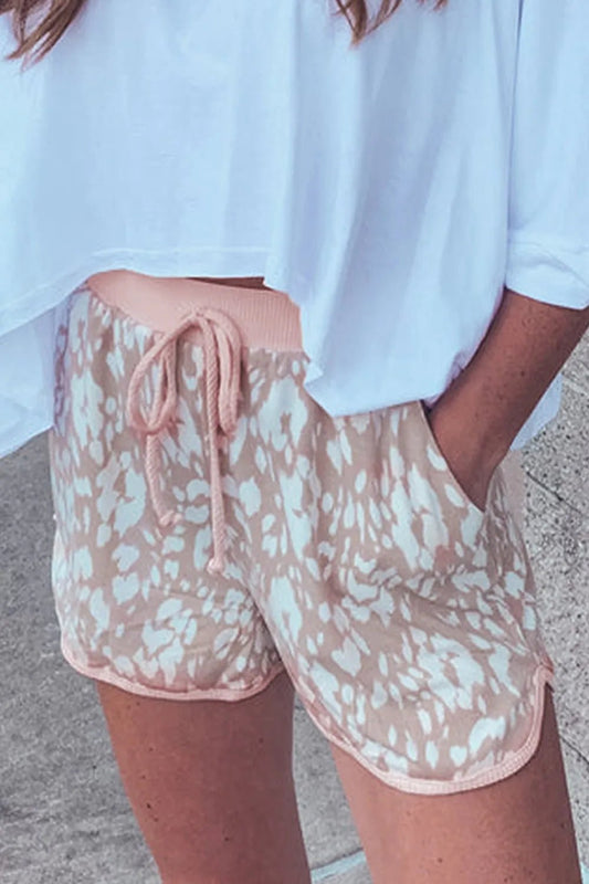 Abstract Print Drawstring Casual Shorts - adritiX