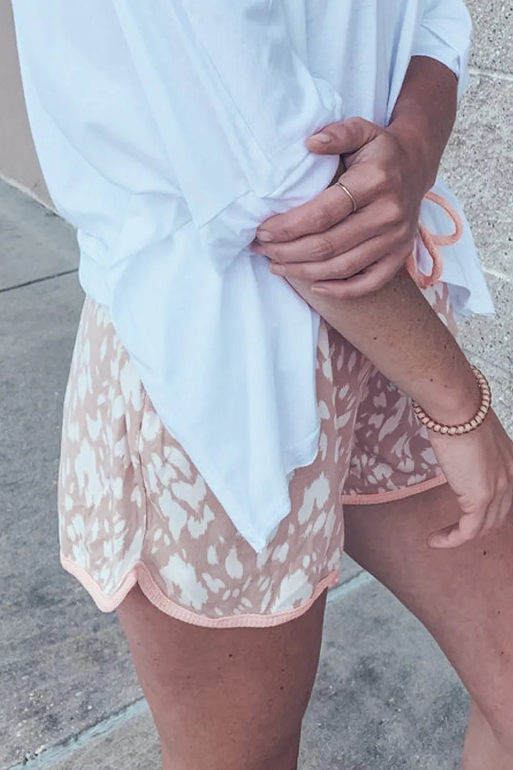 Abstract Print Drawstring Casual Shorts - adritiX