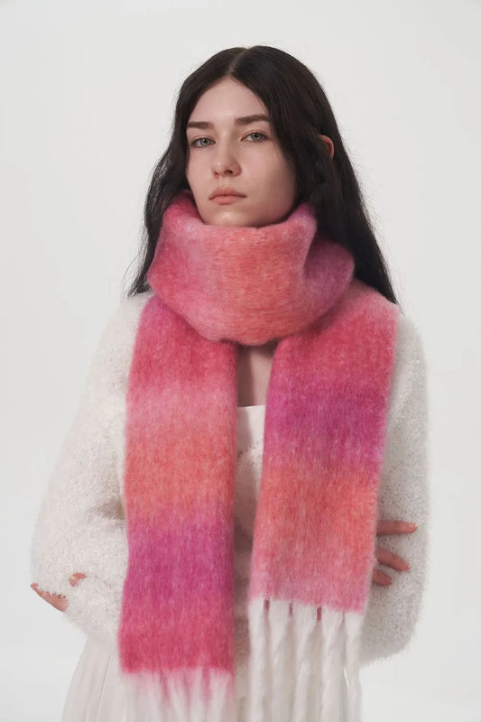 Fringe Gradient Thermal Scarf - adritiX