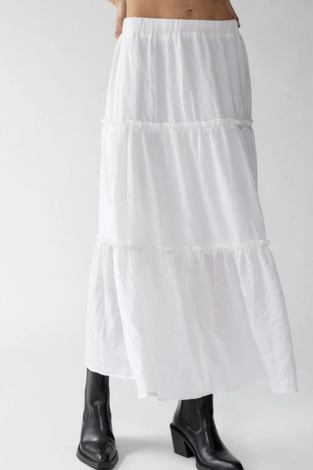 Frill Elastic Waist Skirt - adritiX