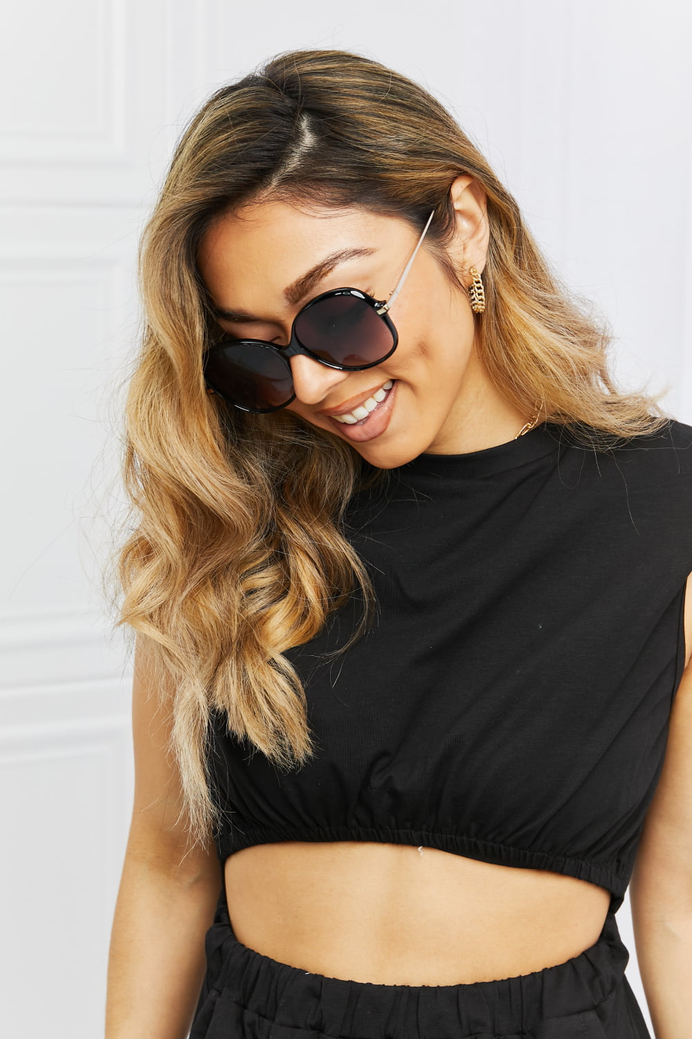 Metal-Plastic Hybrid Full Rim Sunglasses - adritiX
