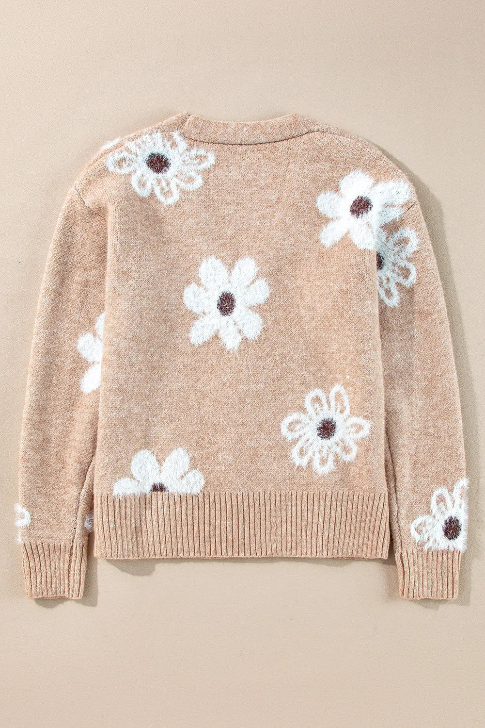 Flower Button Up Long Sleeve Cardigan - adritiX