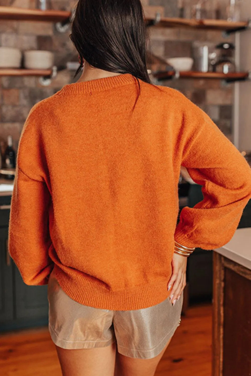 THANKSGIVING Round Neck Dropped Shoulder Sweater - adritiX