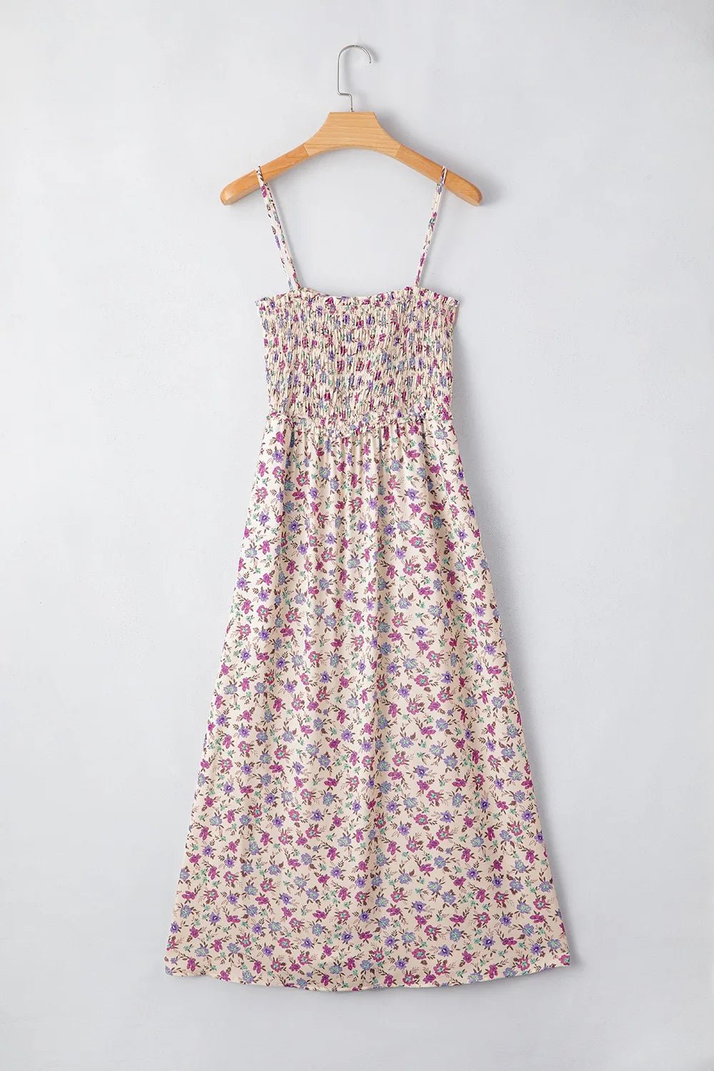 Multicolour Bohemian Ditsy Floral Smocked Fit Flare Sundress - adritiX