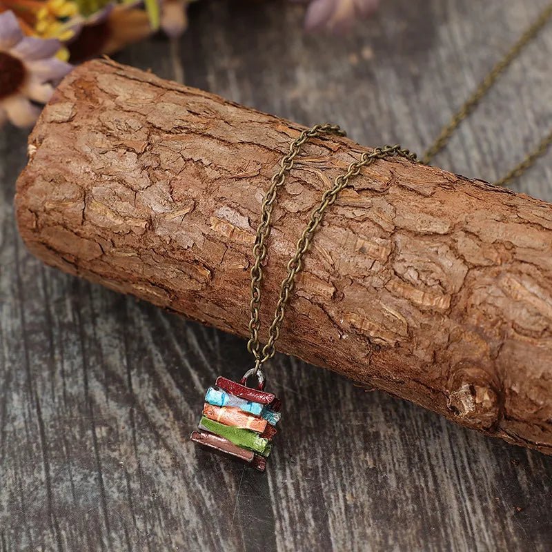 Alloy Books Pendant Necklace - adritiX