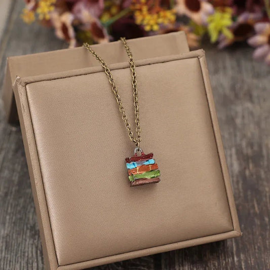 Alloy Books Pendant Necklace - adritiX