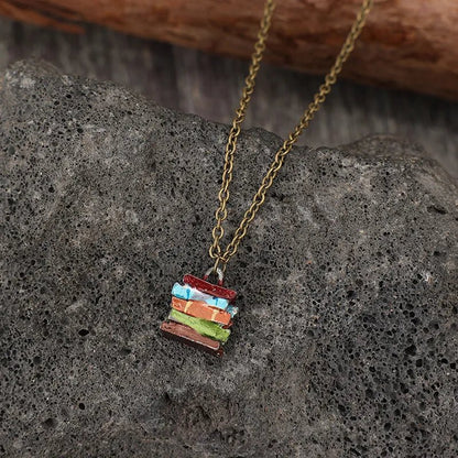 Alloy Books Pendant Necklace - adritiX