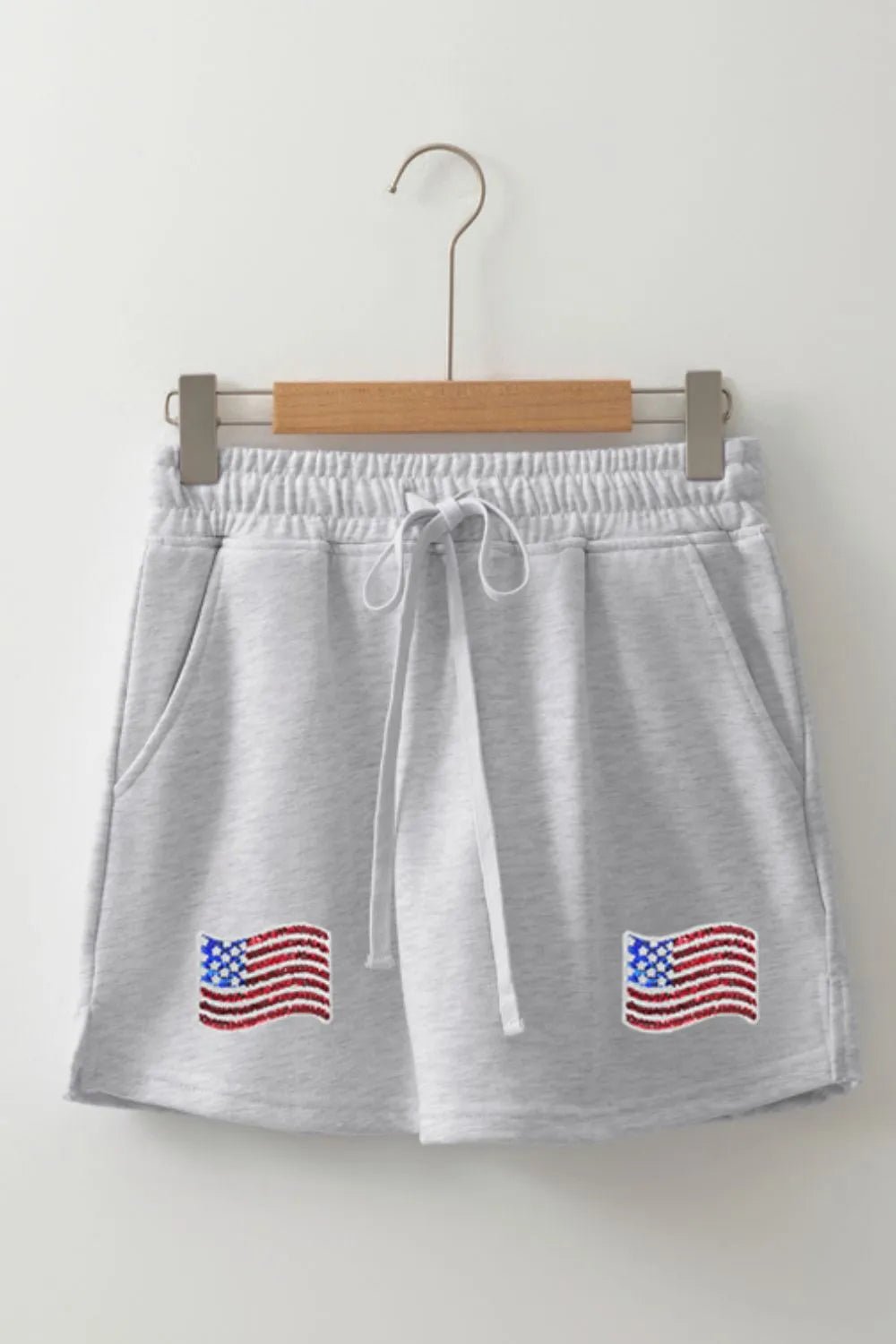 American Flag Embroidered Drawstring Casual Skirt - adritiX