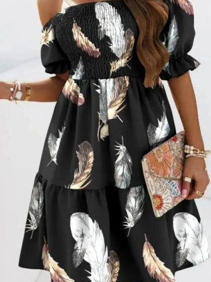 Off Shoulder Smocked Summer Dress - adritiX