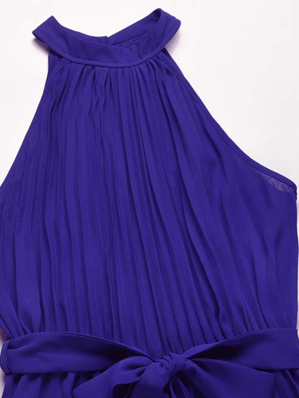 Elegant Cutout Tied Pleated Sleeveless Jumpsuit - adritiX
