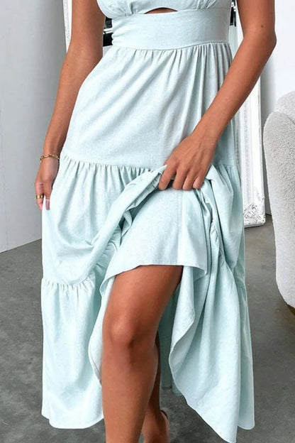 Cut-Out Tiered Dress with Spaghetti Straps - adritiX