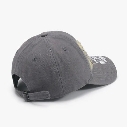 Distressed Letter Cotton Baseball Cap - adritiX