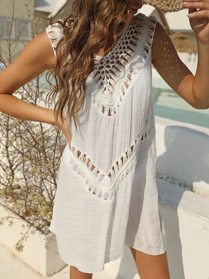 Crochet Detail Beach Cover Up Dress - adritiX