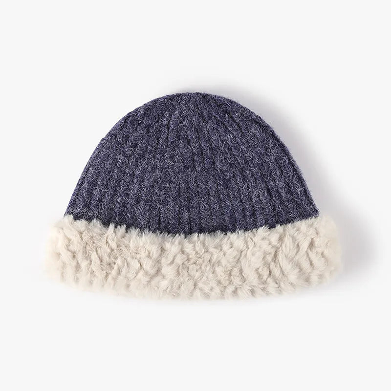 Fuzzy Hem Knit Hat - adritiX
