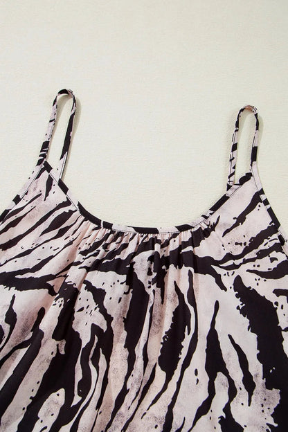 Abstract Print Tie Back Maxi Cami Dress - adritiX