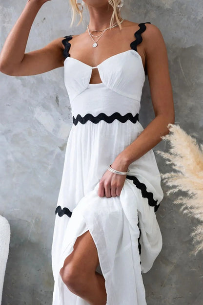 Tiered Maxi Dress with Scalloped Trim - adritiX