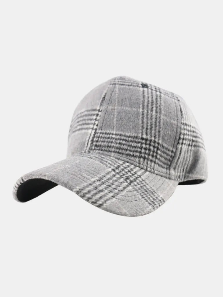Plaid Adjustable Cotton Baseball Cap - adritiX