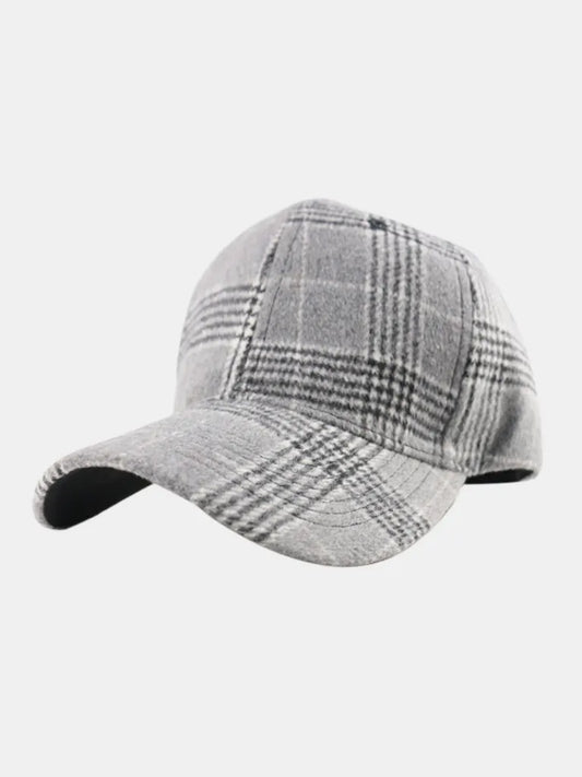 Plaid Adjustable Cotton Baseball Cap - adritiX