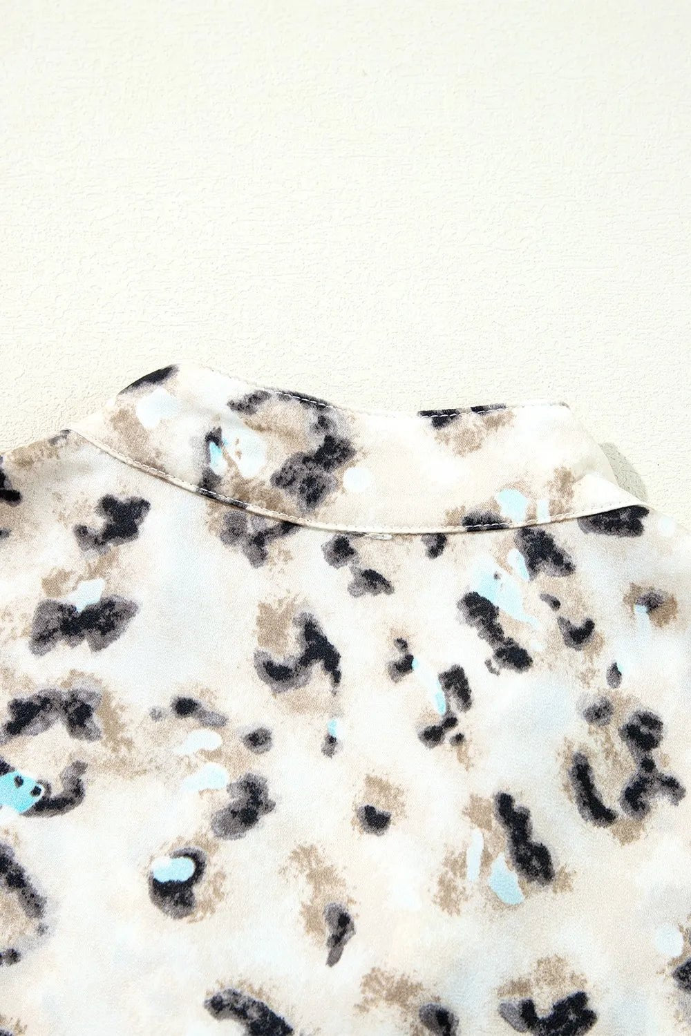 Leopard Print Buttoned Front 3/4 Sleeve Tiered Ruffled Hem Dress - adritiX