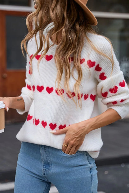 Elegant Angel Wings Heart Round Neck Long Sleeve Sweater - adritiX