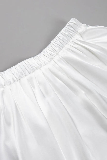 Back Elastic Waist Satin Minx Skirt - adritiX