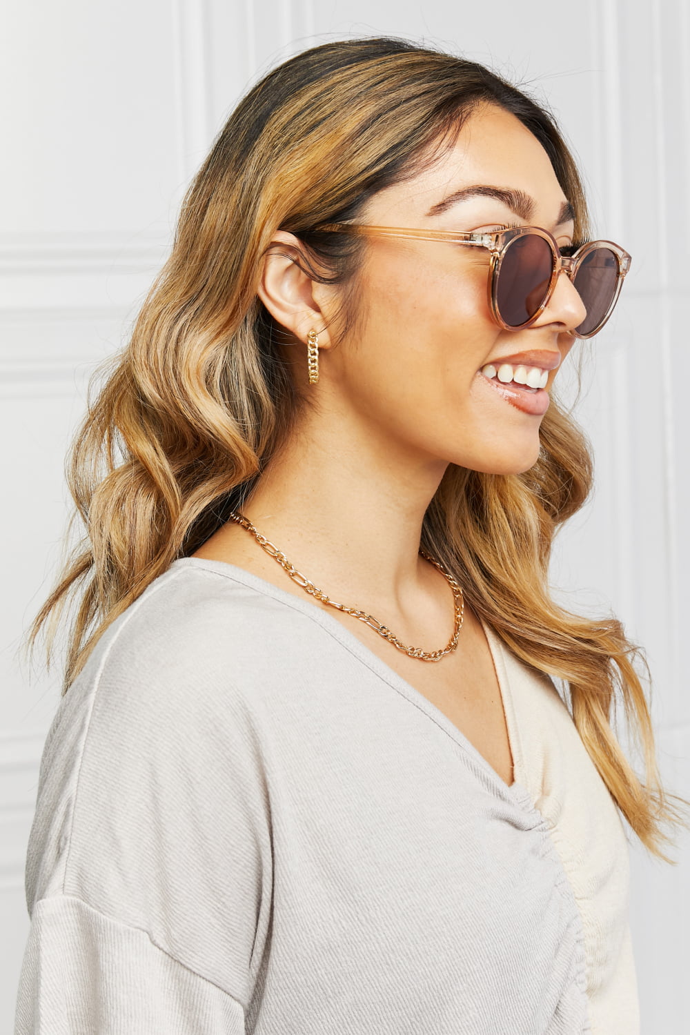 Round Full Rim Polycarbonate Frame Sunglasses - adritiX