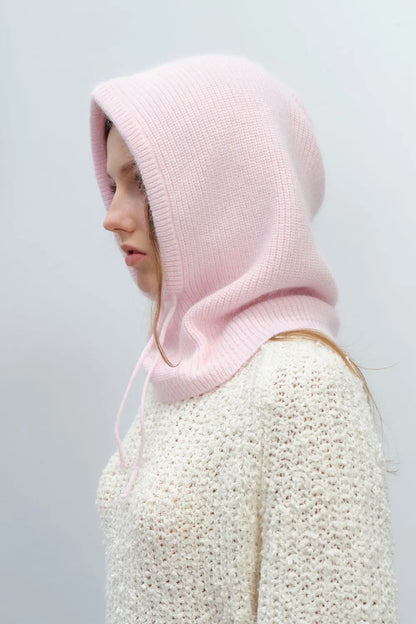 Drawstring Solid Color Thermal Knit Hat - adritiX