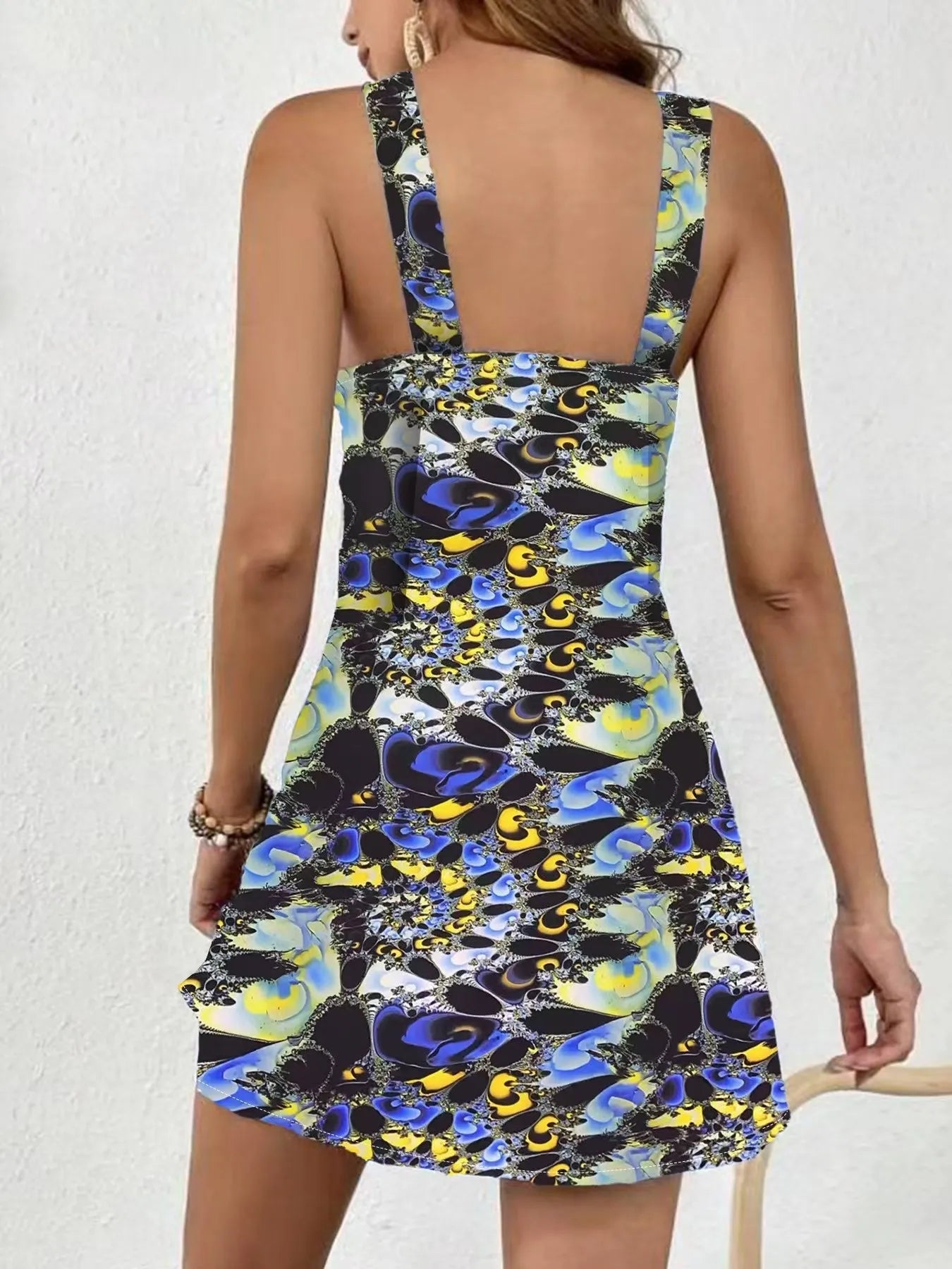 Floral Print Sleeveless Mini Dress - adritiX