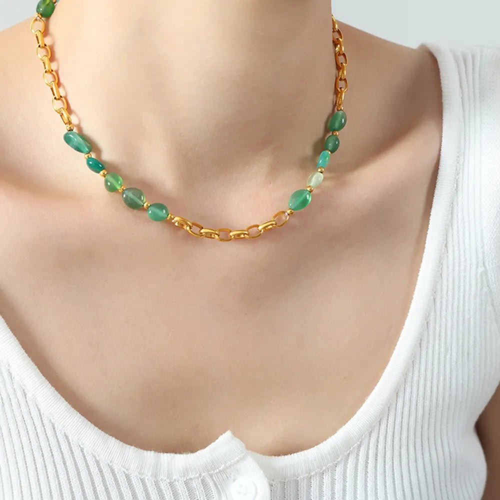 Beaded Titanium Steel Necklace - adritiX
