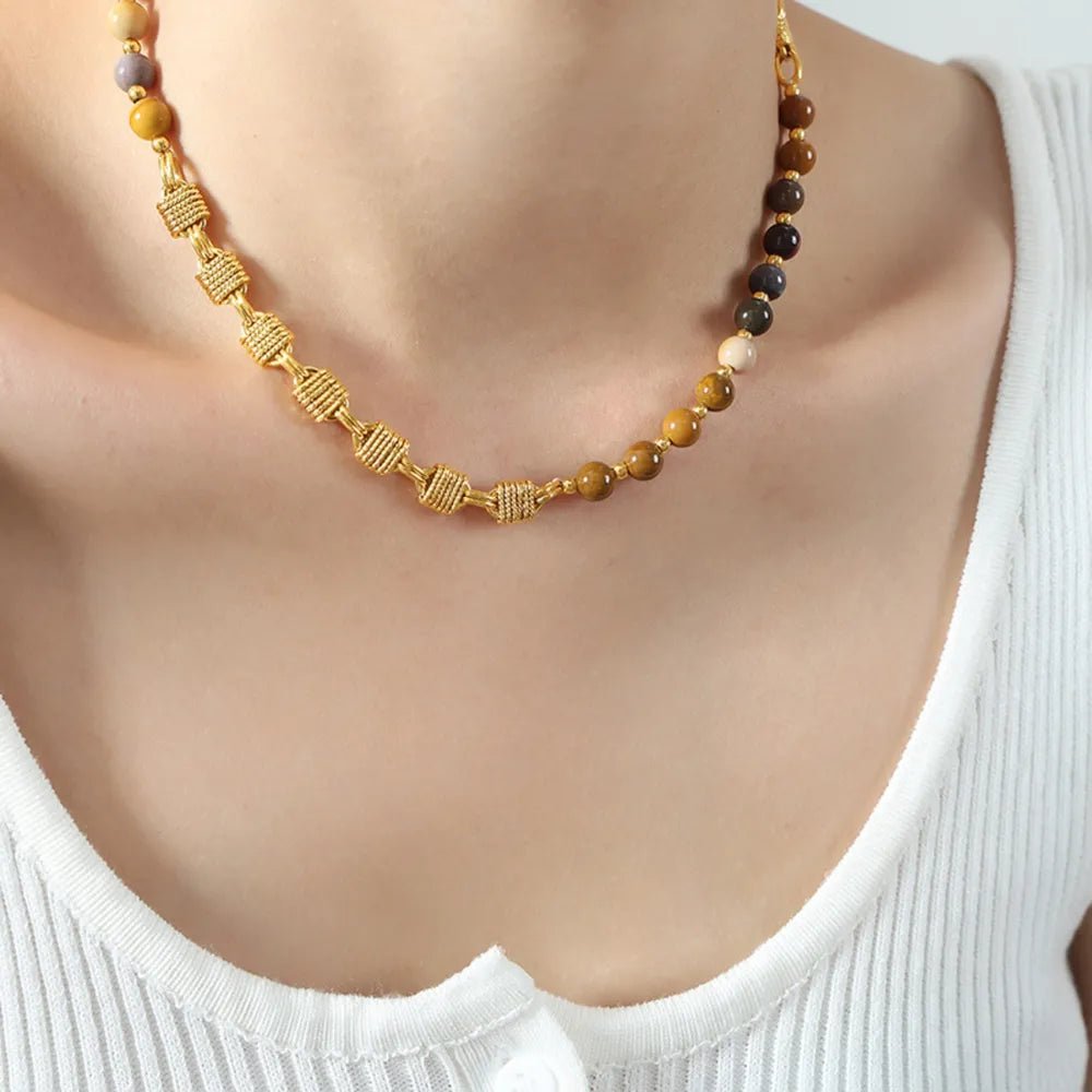 Beaded Titanium Steel Necklace - adritiX