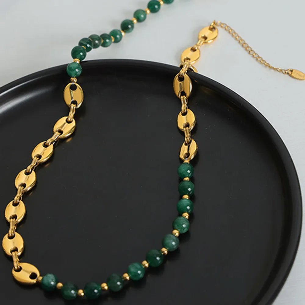 Beaded Titanium Steel Necklace - adritiX