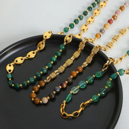 Beaded Titanium Steel Necklace - adritiX