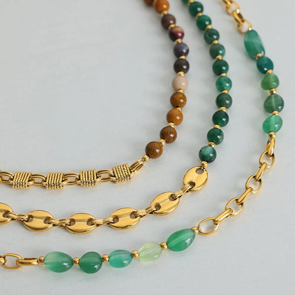 Beaded Titanium Steel Necklace - adritiX