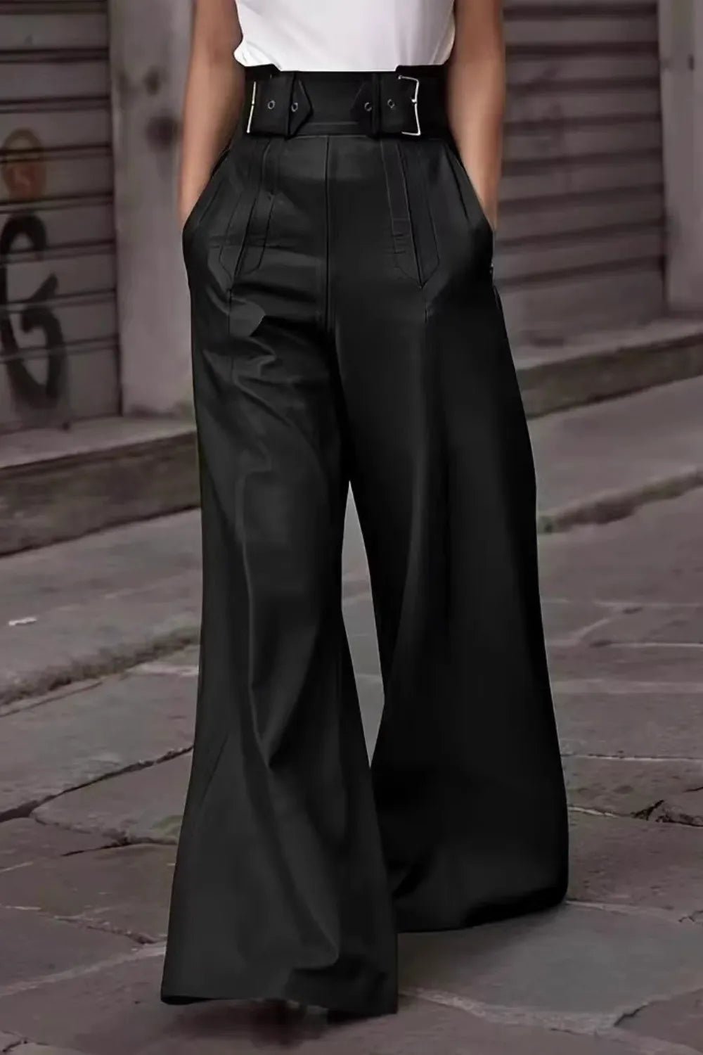 Bold & Beautiful High Waist Wide Flare Pants for Effortless Style and Comfort - adritiX