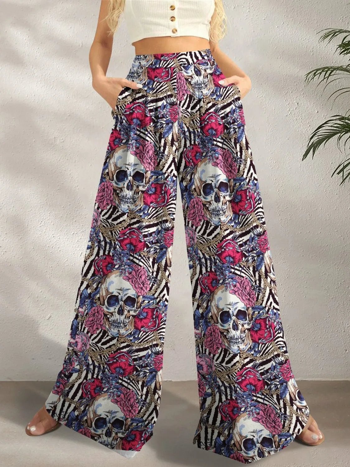 Bold & Beautiful Printed Wide Leg Pants - Effortless Elegance & Comfort - adritiX