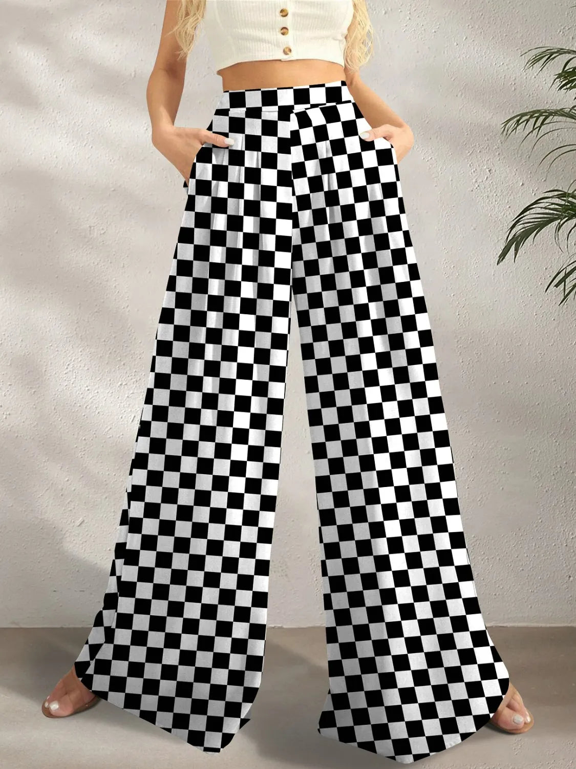 Bold & Beautiful Printed Wide Leg Pants - Effortless Elegance & Comfort - adritiX
