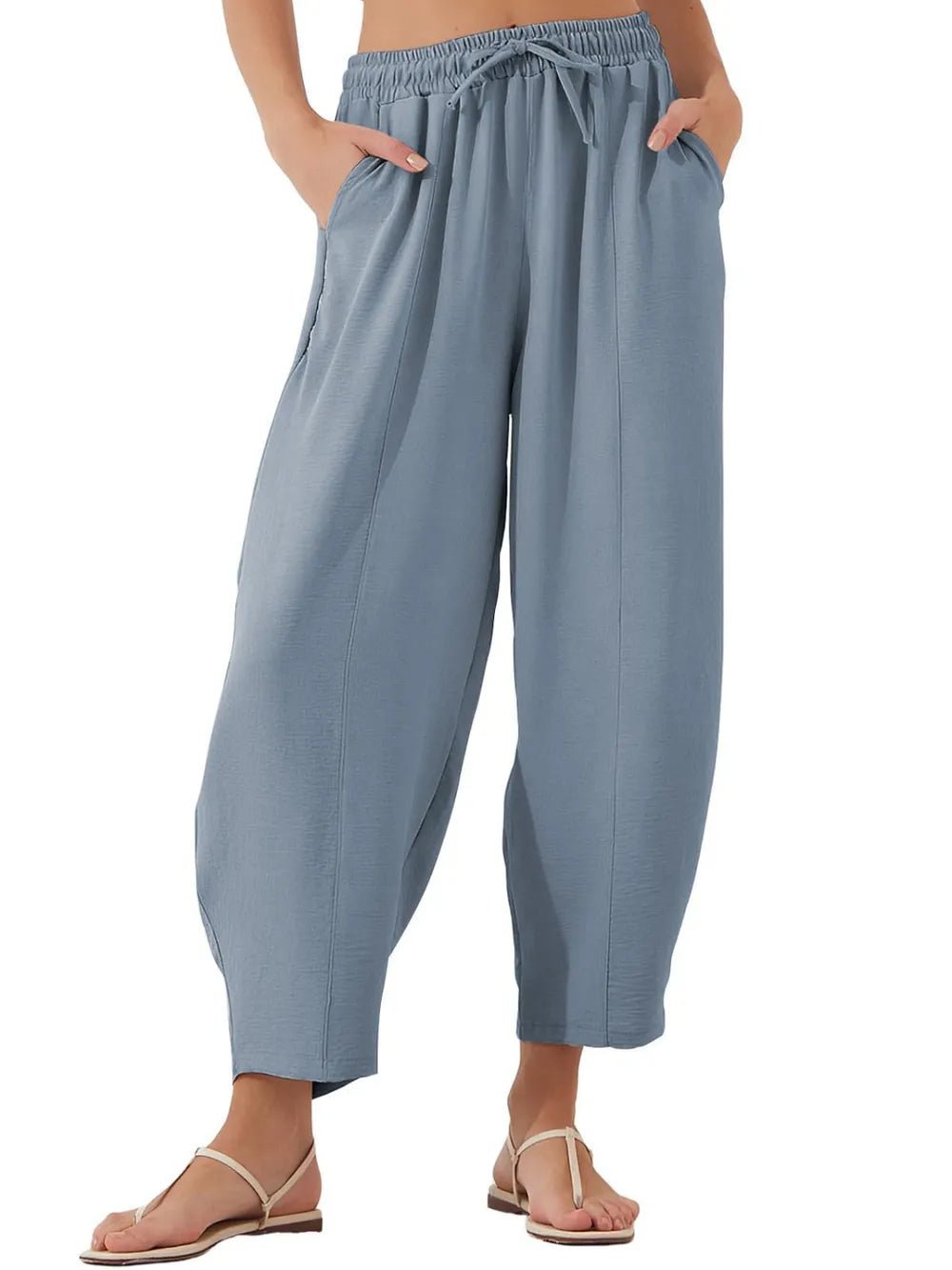 Bold & Cozy Plus Size Cropped Drawstring Jogger Pants - adritiX