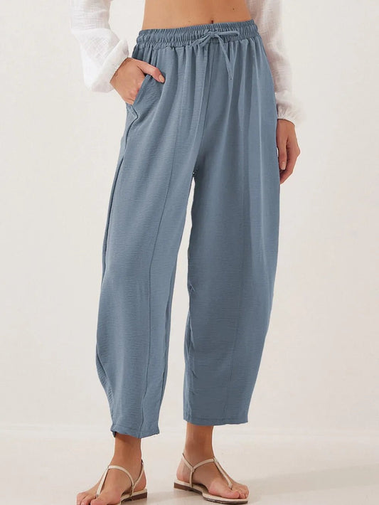 Bold & Cozy Plus Size Cropped Drawstring Jogger Pants - adritiX