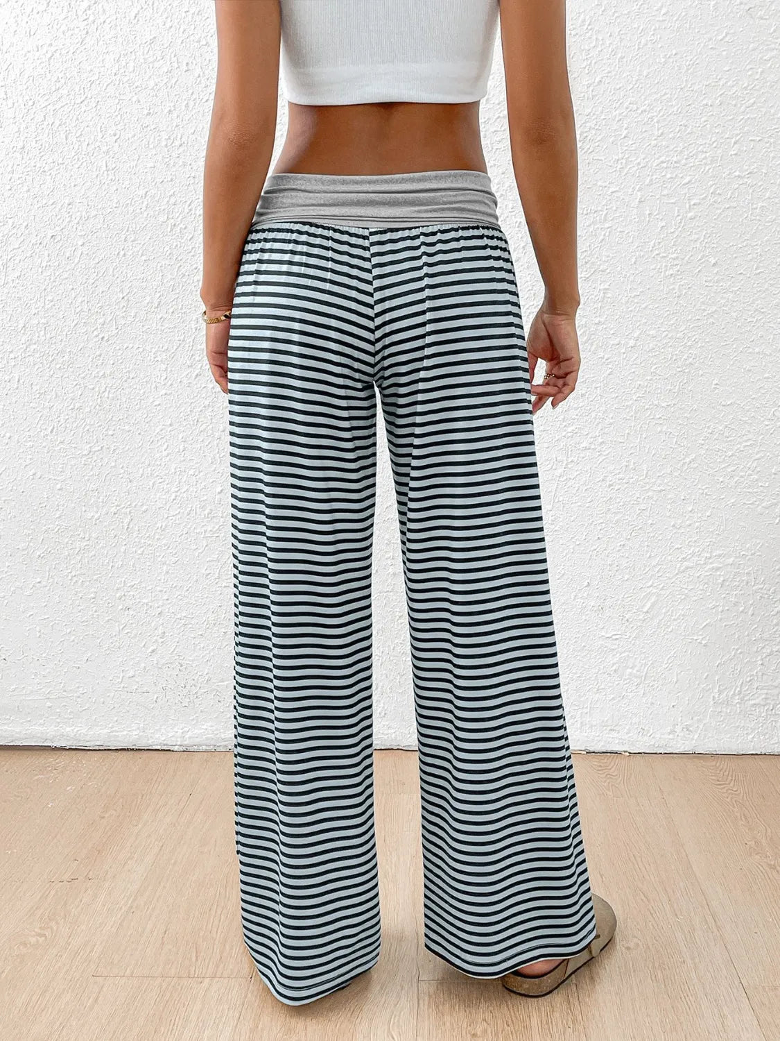 Bold Striped Wide Leg Pants – Effortlessly Chic & Flattering Fit - adritiX