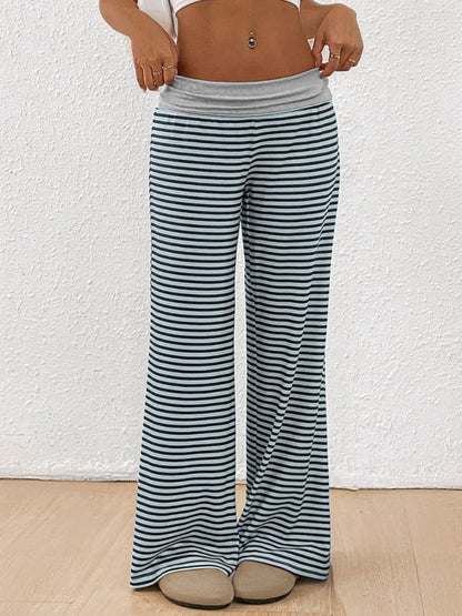 Bold Striped Wide Leg Pants – Effortlessly Chic & Flattering Fit - adritiX