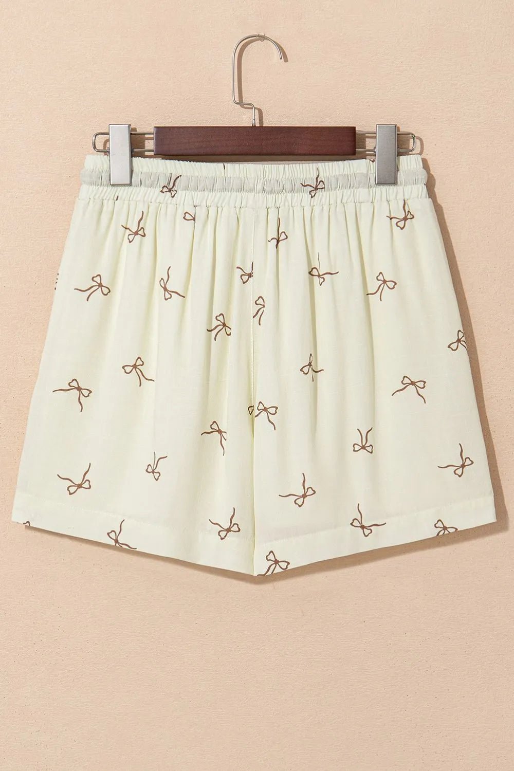 Bow Print Lace Drawstring Casual Shorts - adritiX