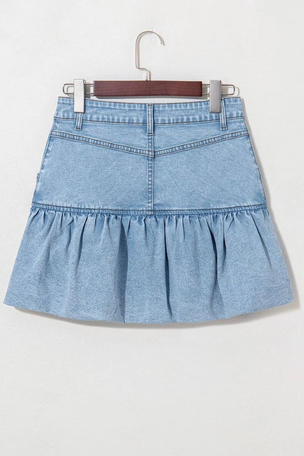Bubble Hem Denim Mini Skirt - adritiX