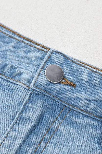 Bubble Hem Denim Mini Skirt - adritiX