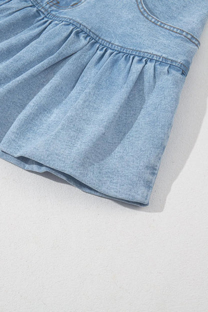 Bubble Hem Denim Mini Skirt - adritiX